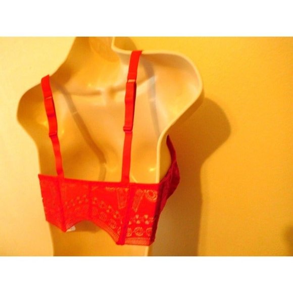 Free People 34D Bra Bustier Summer RED Intimate Underwire Lace NEW - Picture 7 of 8